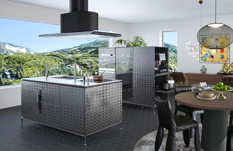 Bếp đơn giản mà vẫn hút mắt nhờ ảnh đảo bếp đơn giản