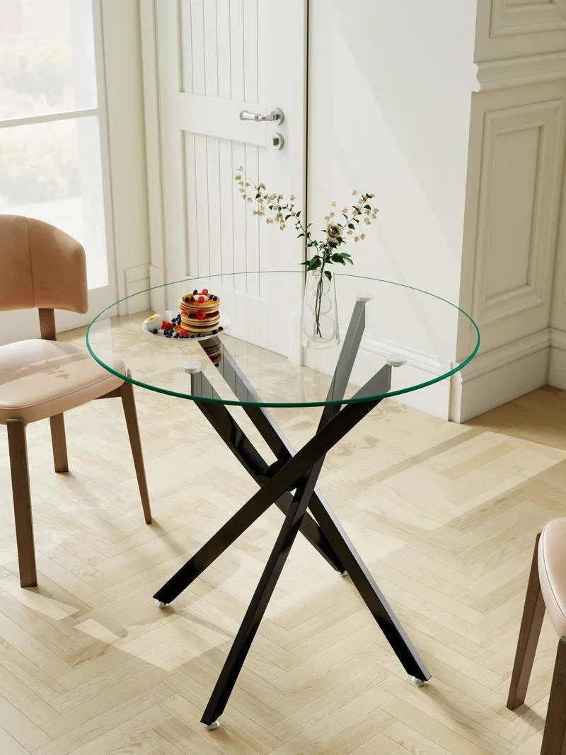 Bàn ăn kính cho không gian nhỏ hẹp giúp tiết kiệm diện tích tối đa