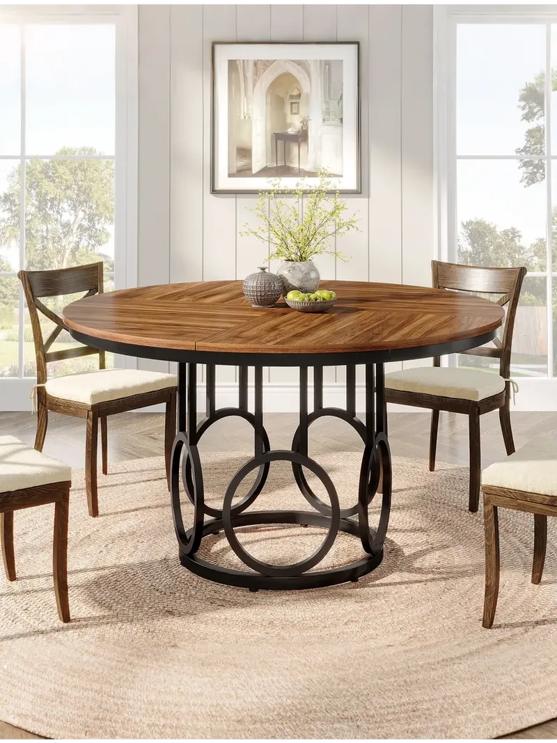 Mẫu bàn ăn tròn nhỏ cho gia đình tiện lợi và hiện đại