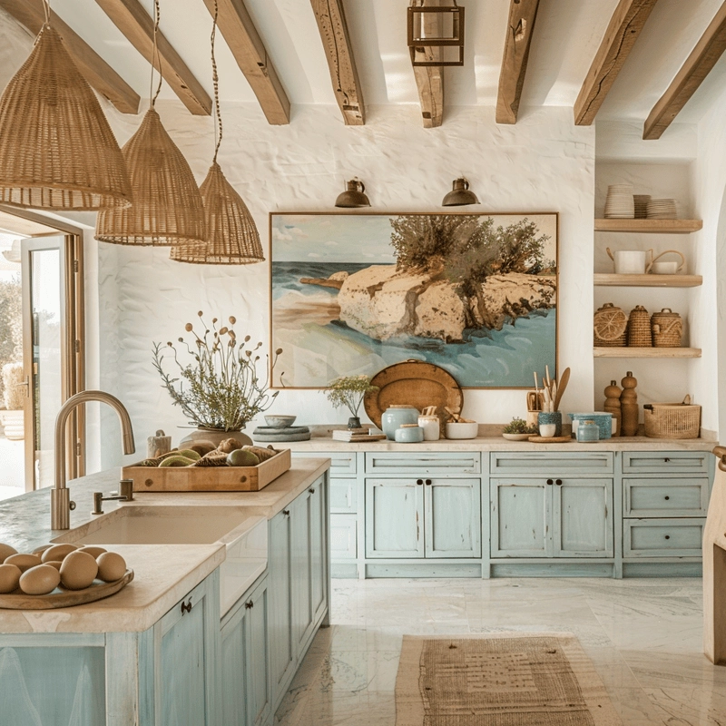 Không gian bếp Địa Trung Hải tràn đầy cảm hứng