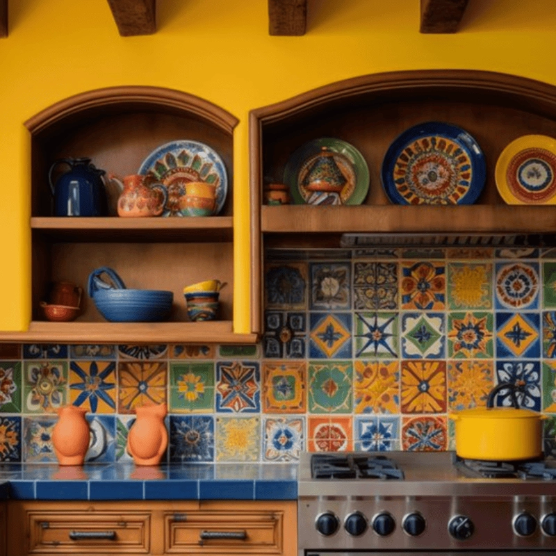 Mẫu phòng bếp Địa Trung Hải phóng khoáng tinh tế