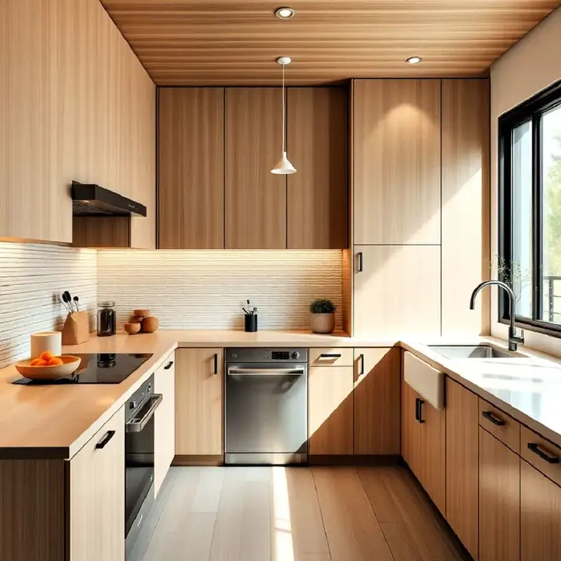 Phòng bếp phong cách Nhật Bản nhẹ nhàng thư thái