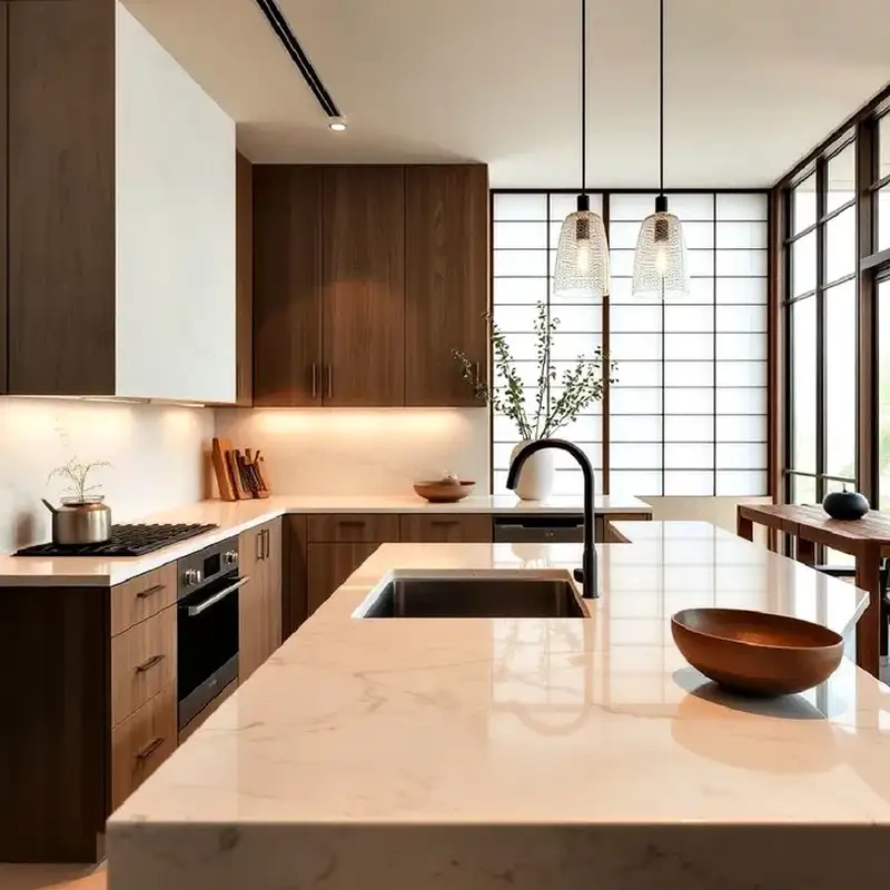 Thiết kế phòng bếp kiểu Nhật khoa học tinh gọn