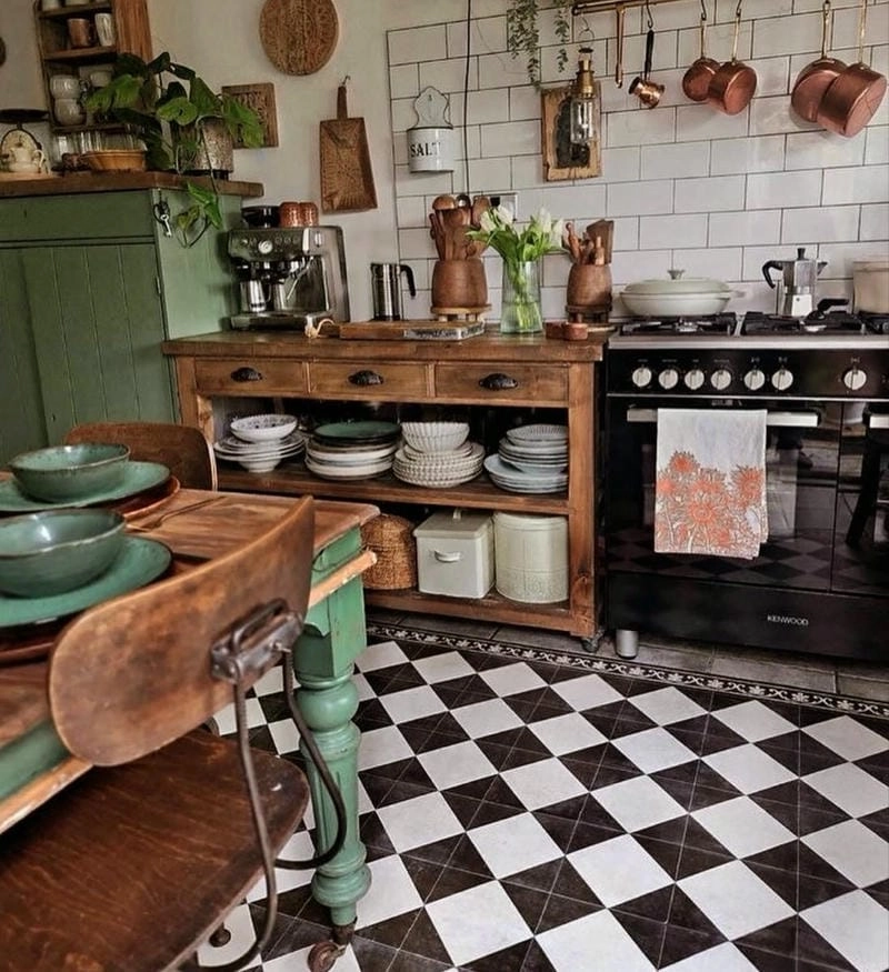 Bếp vintage tạo không gian nấu ăn đầy cảm xúc