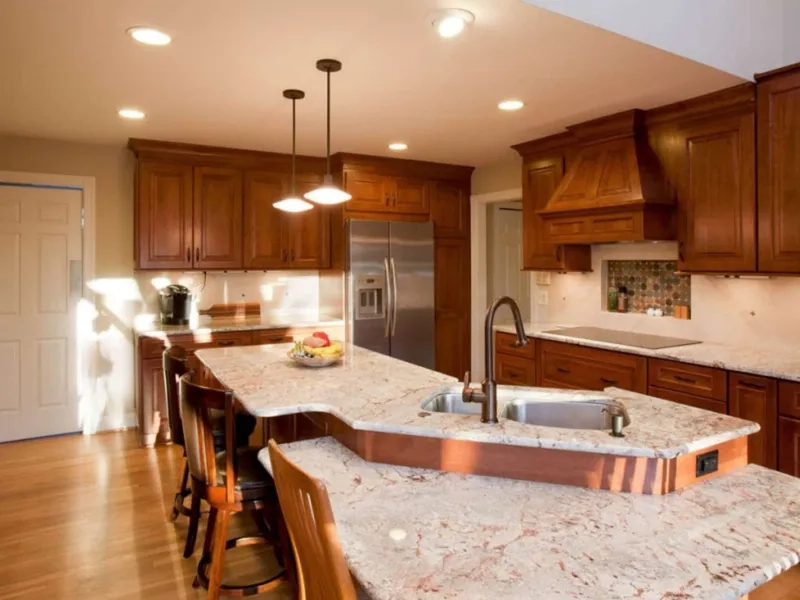 Tiện nghi đầy đủ với đảo bếp 2 tầng tiện nghi