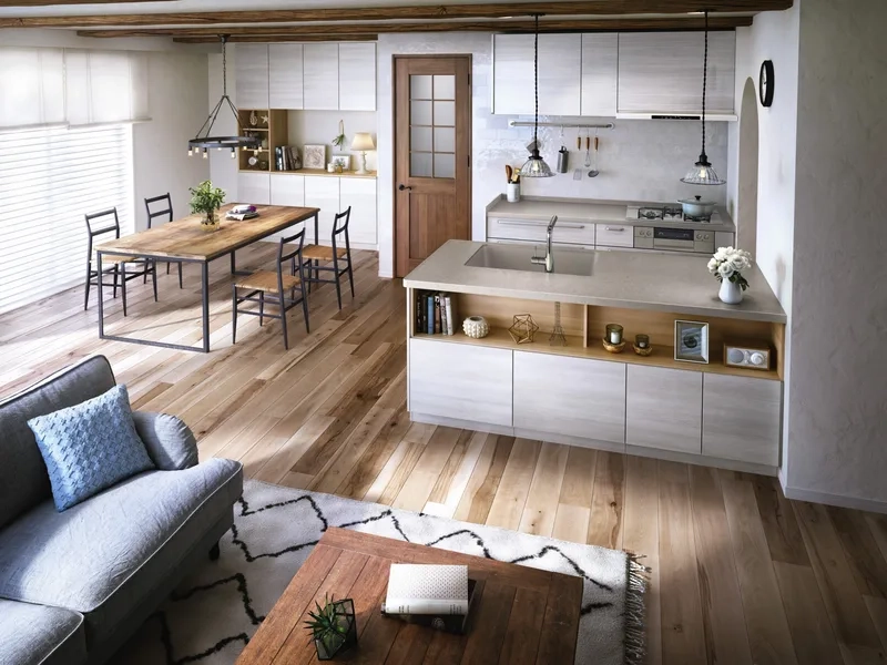 Không gian tinh tế với đảo bếp có chậu rửa hiện đại sang trọng