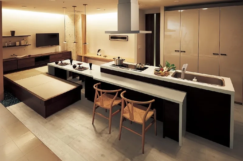 Ý tưởng mới cho ý tưởng đảo bếp kết hợp bàn ăn độc đáo