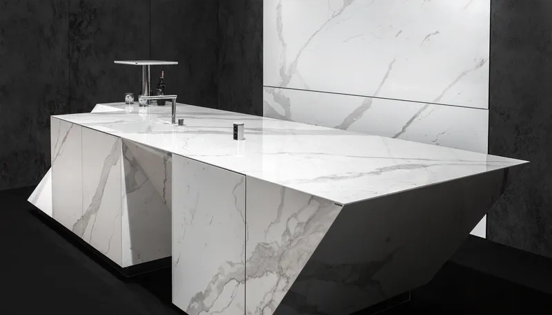 Tinh tế và tự nhiên với đảo bếp mặt đá tự nhiên