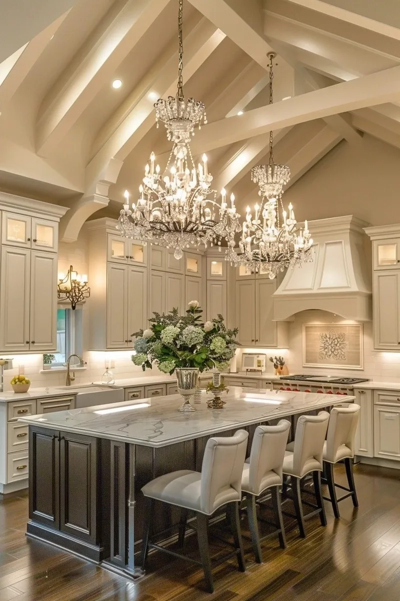 Không gian sang trọng nhờ đảo bếp tân cổ điển sang trọng