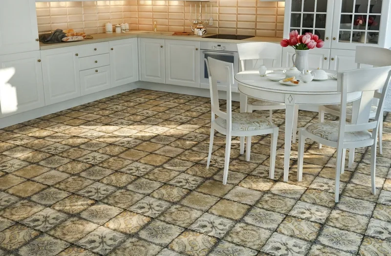 Gạch lát sàn bếp vân gỗ