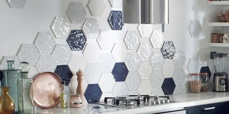 Gạch lục giác trang trí bếp ấn tượng