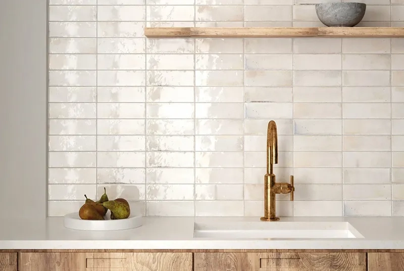 Mẫu gạch ốp nhà bếp đẹp màu xanh