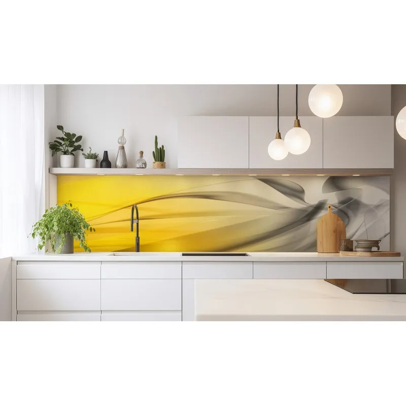 Bề mặt kính bếp màu vàng sữa