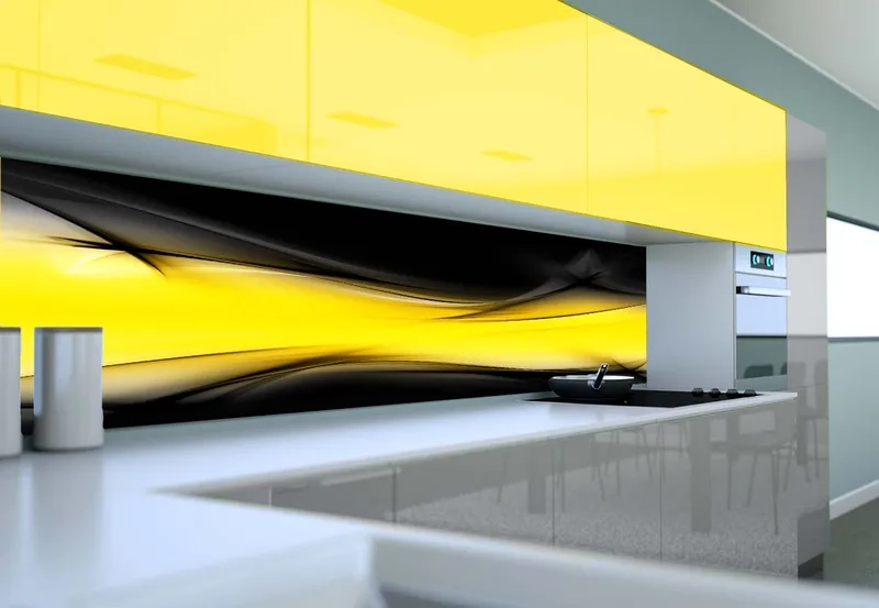 Tông kính bếp màu vàng thư trang nhã