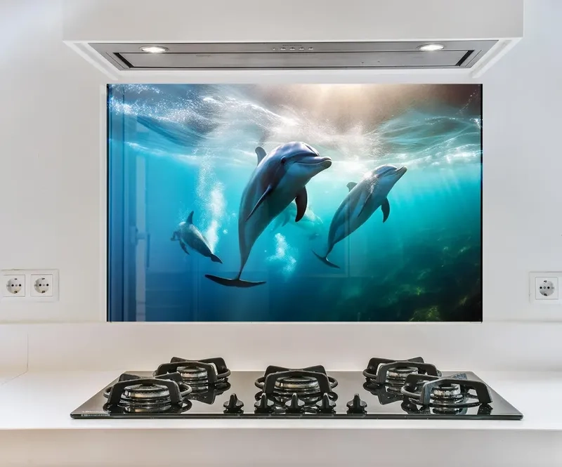 Bảng màu kính bếp màu xanh lơ