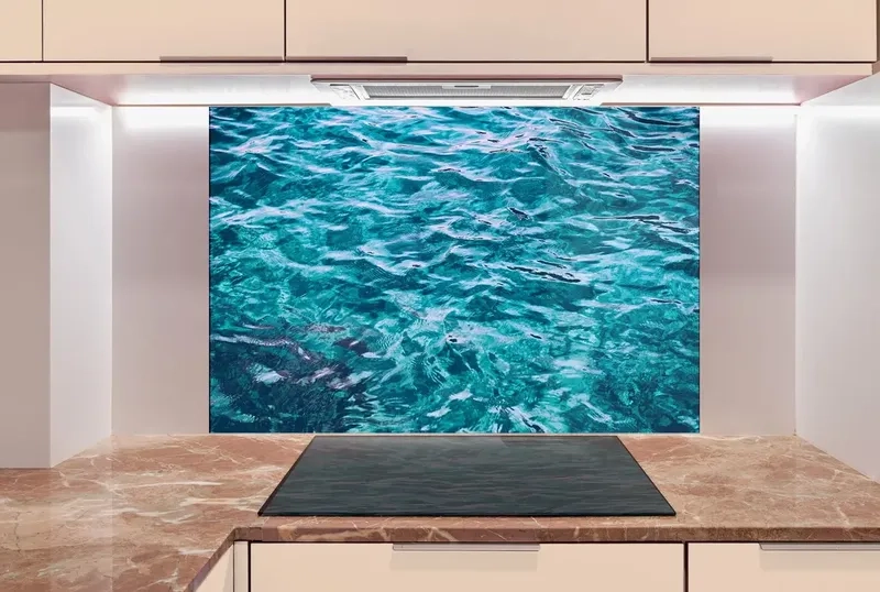 Sự thanh lịch của kính bếp xanh lơ