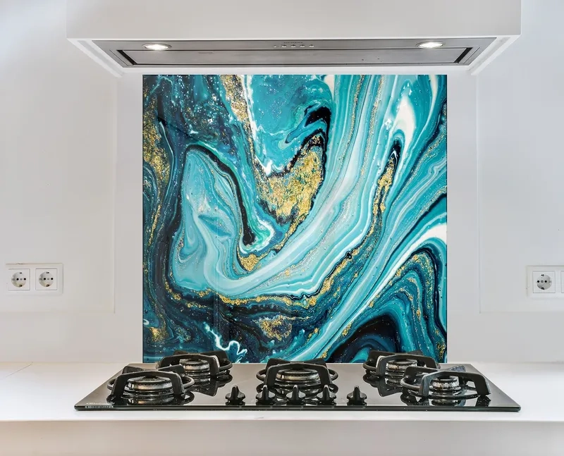 Kính bếp cường lực màu xanh ngọc bền