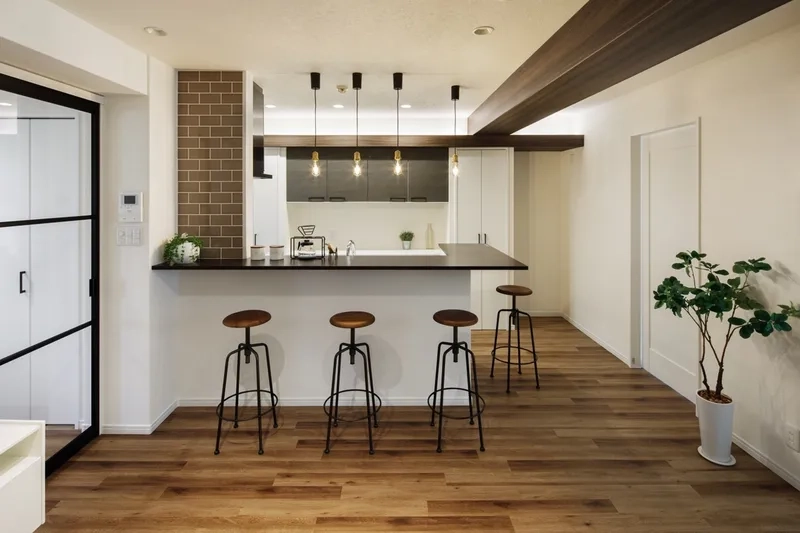 Phối cảnh ấn tượng với phối cảnh quầy bar bếp