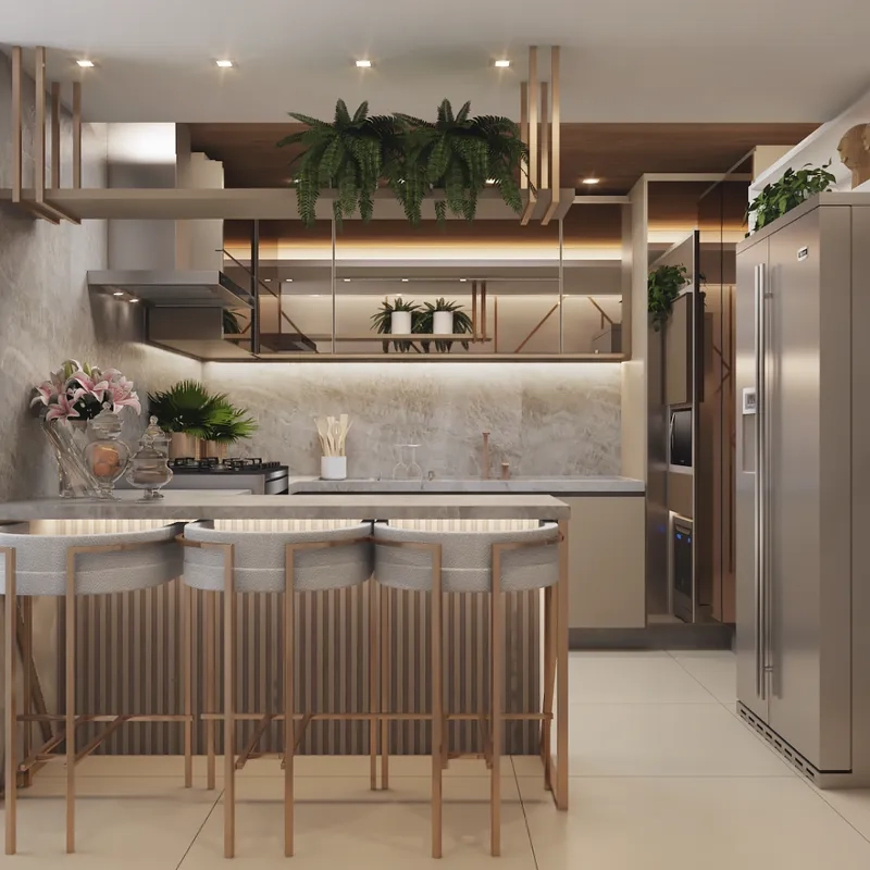 Tiện nghi hoàn hảo nhờ quầy bar ngăn bếp và phòng khách tiện nghi