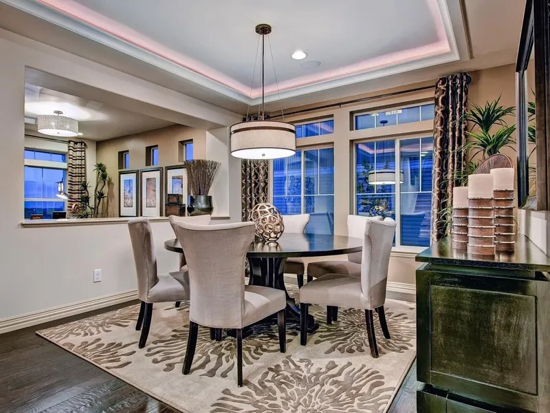 Ảnh thảm trải sàn phòng ăn bố trí hợp lý không gian