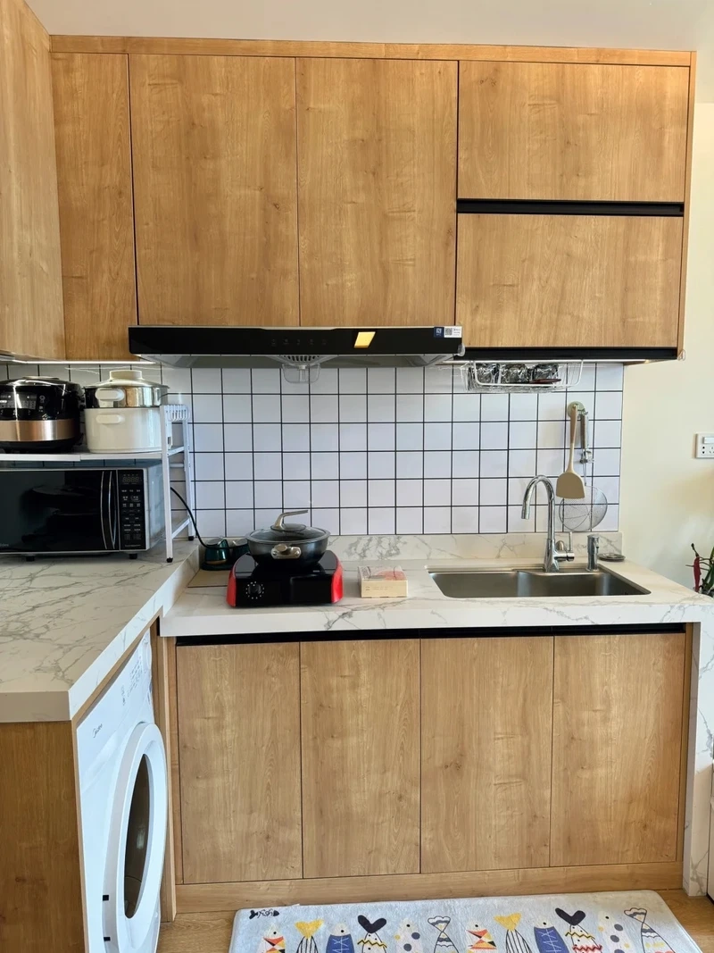 Độ bền cao từ tủ bếp chung cư gỗ công nghiệp