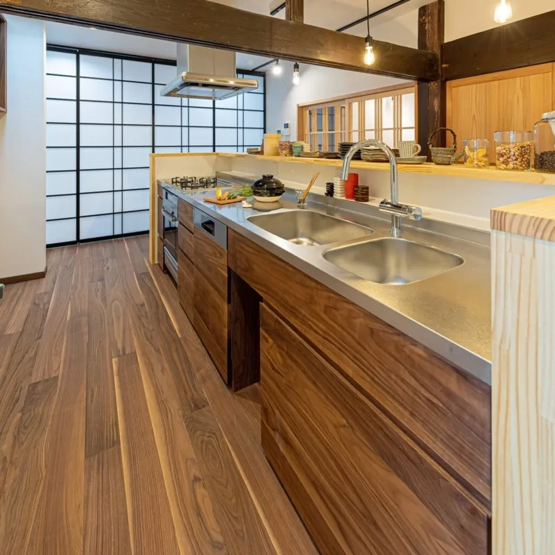 Vẻ đẹp tự nhiên từ tủ bếp gỗ sồi đẹp tinh tế