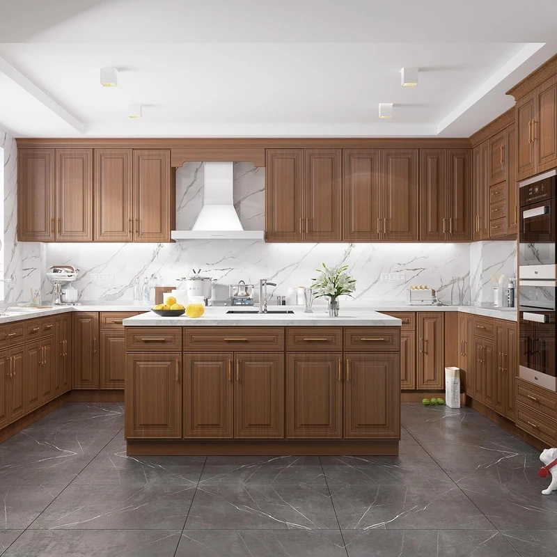 Không gian sống đẳng cấp cùng tủ bếp gỗ tự nhiên sang trọng