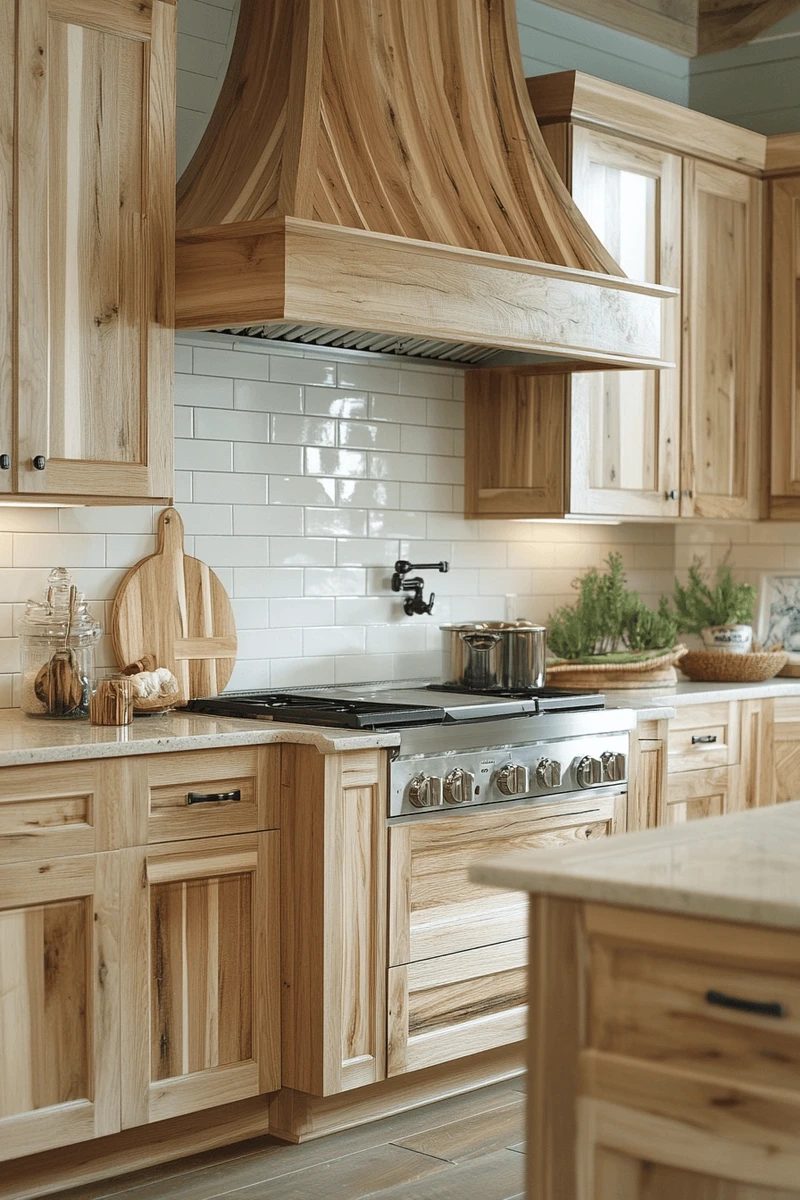 Tinh tế gọn gàng với tủ bếp gỗ tự nhiên chung cư