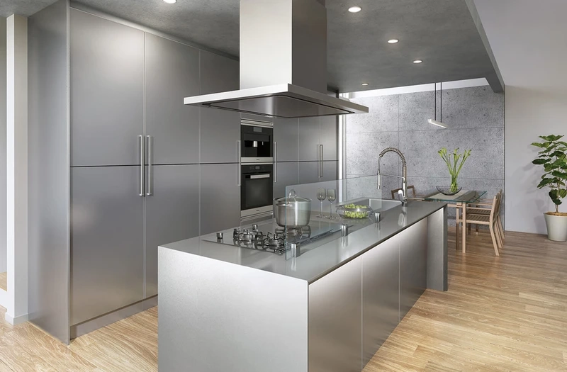 Bếp sáng hơn với tủ bếp hiện đại màu trắng thanh lịch