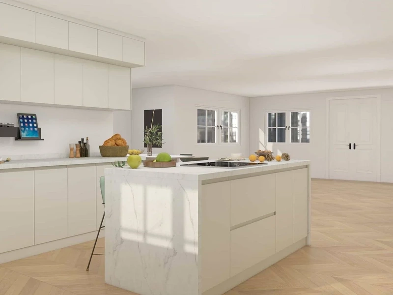 Tạo điểm nhấn bằng tủ bếp laminate thiết kế đẹp