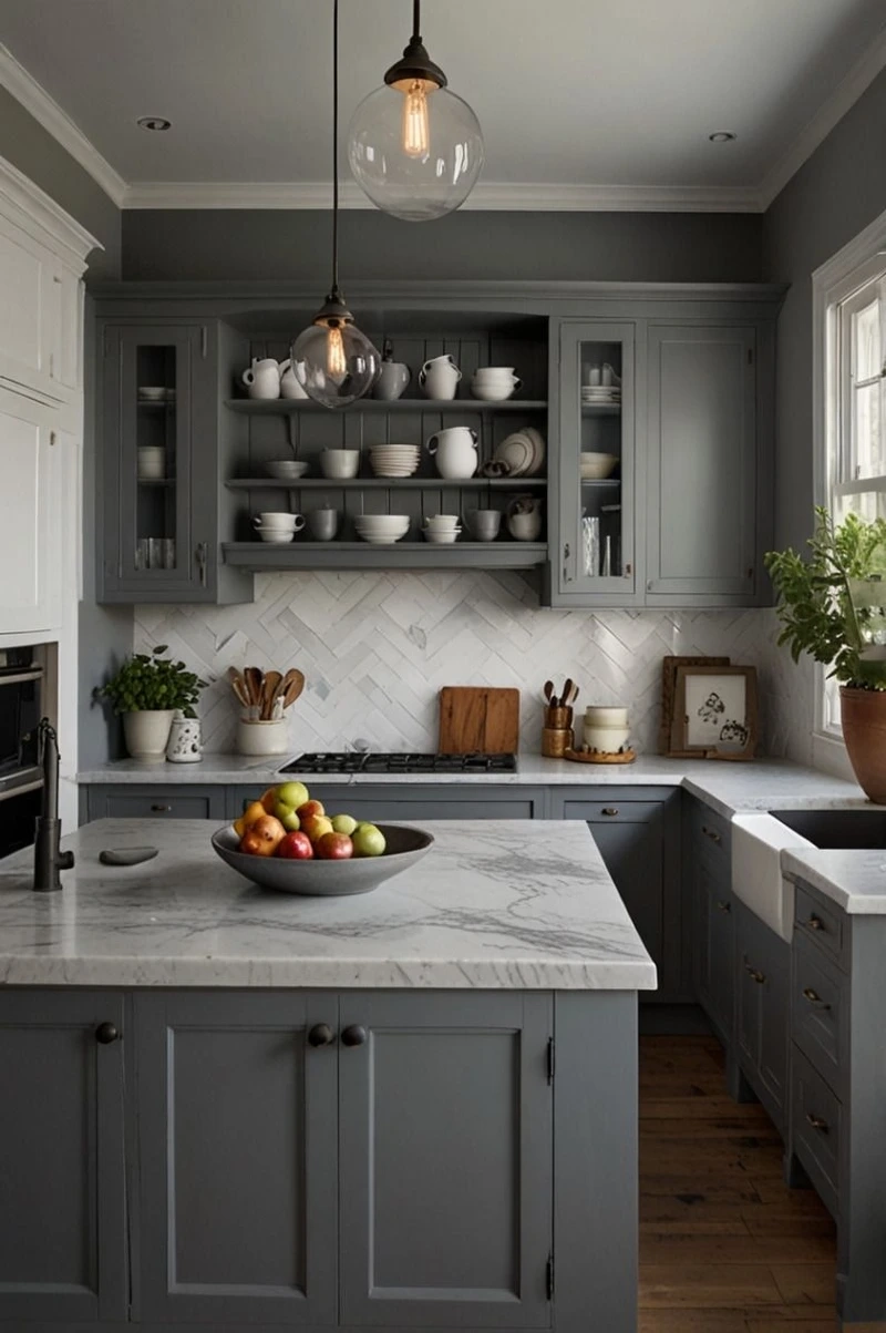 Giải pháp tối ưu cho tủ bếp màu ghi cho chung cư