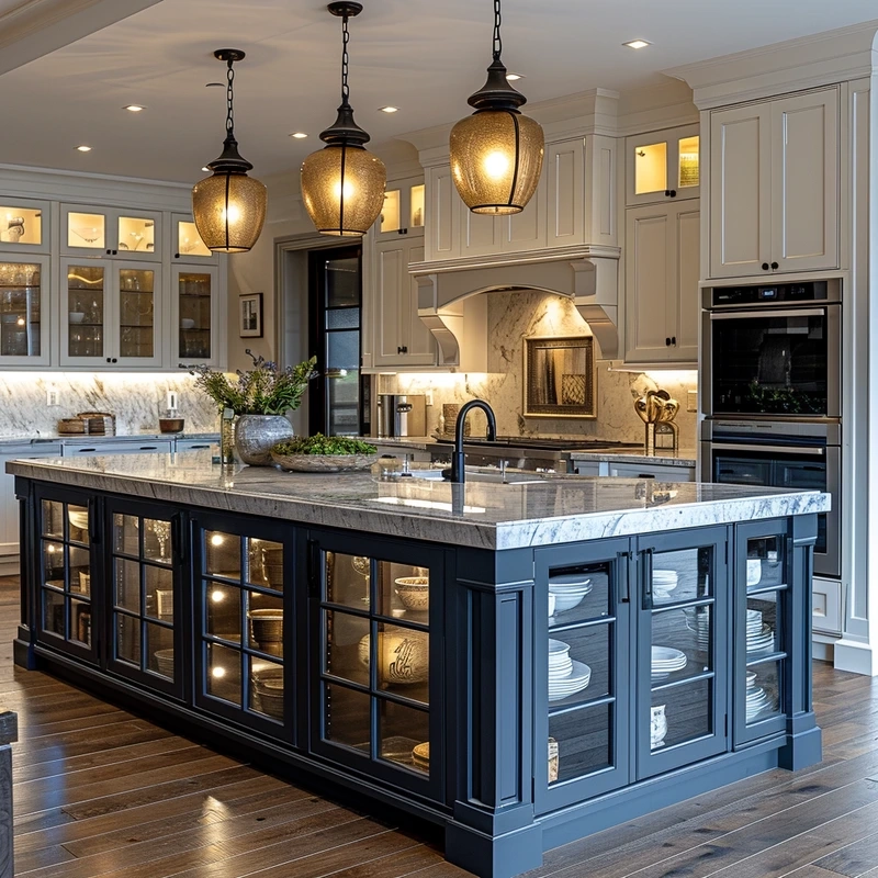 Nâng tầm nhà ở nhờ tủ bếp tân cổ điển sang trọng