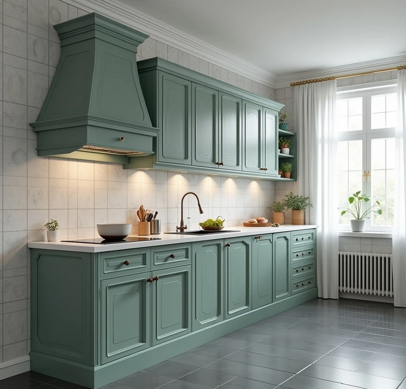 Đẳng cấp với tủ bếp tân cổ điển cao cấp cho gia đình