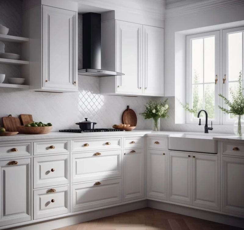 Lựa chọn thông minh cho tủ bếp tân cổ điển chung cư