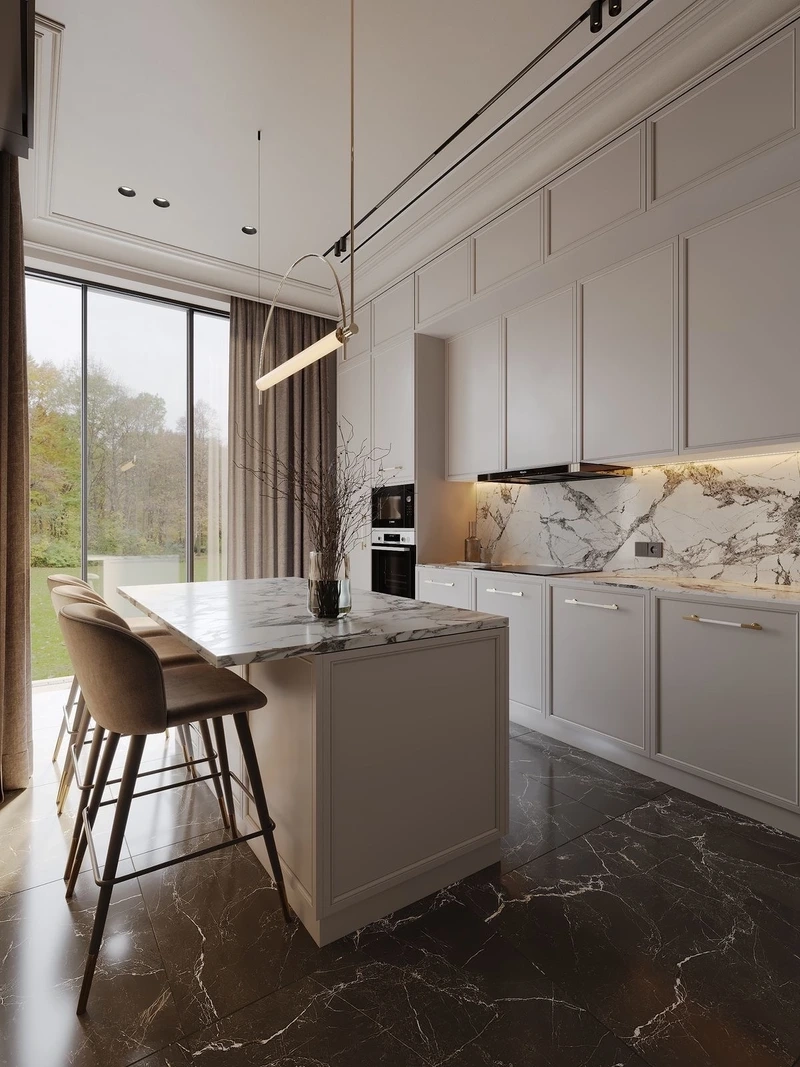 Phá cách nhẹ nhàng cùng tủ bếp tân cổ điển hiện đại