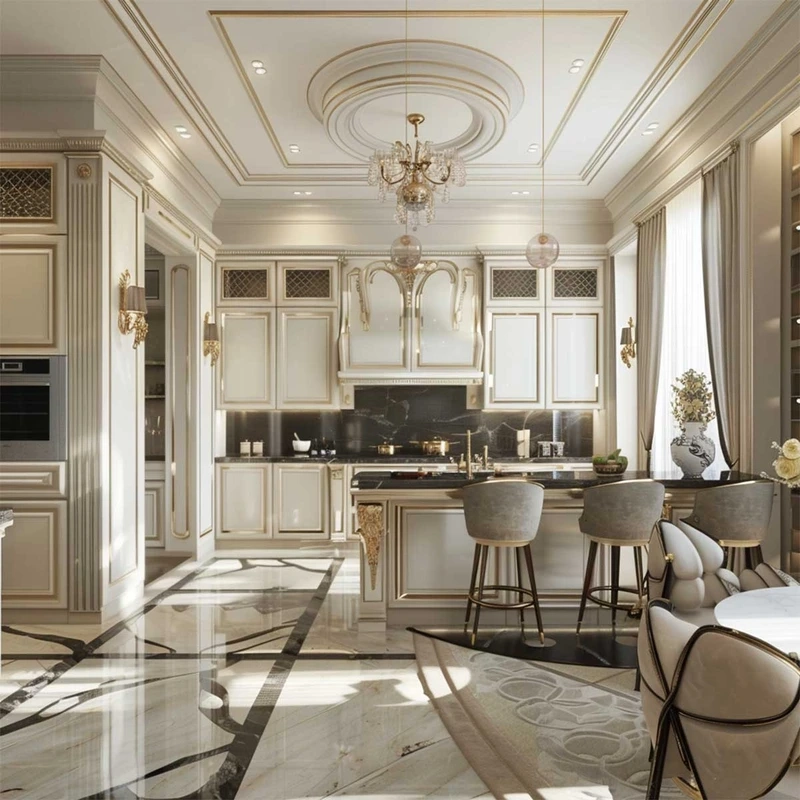 Chinh phục ánh nhìn nhờ tủ bếp tân cổ điển đẹp tinh tế