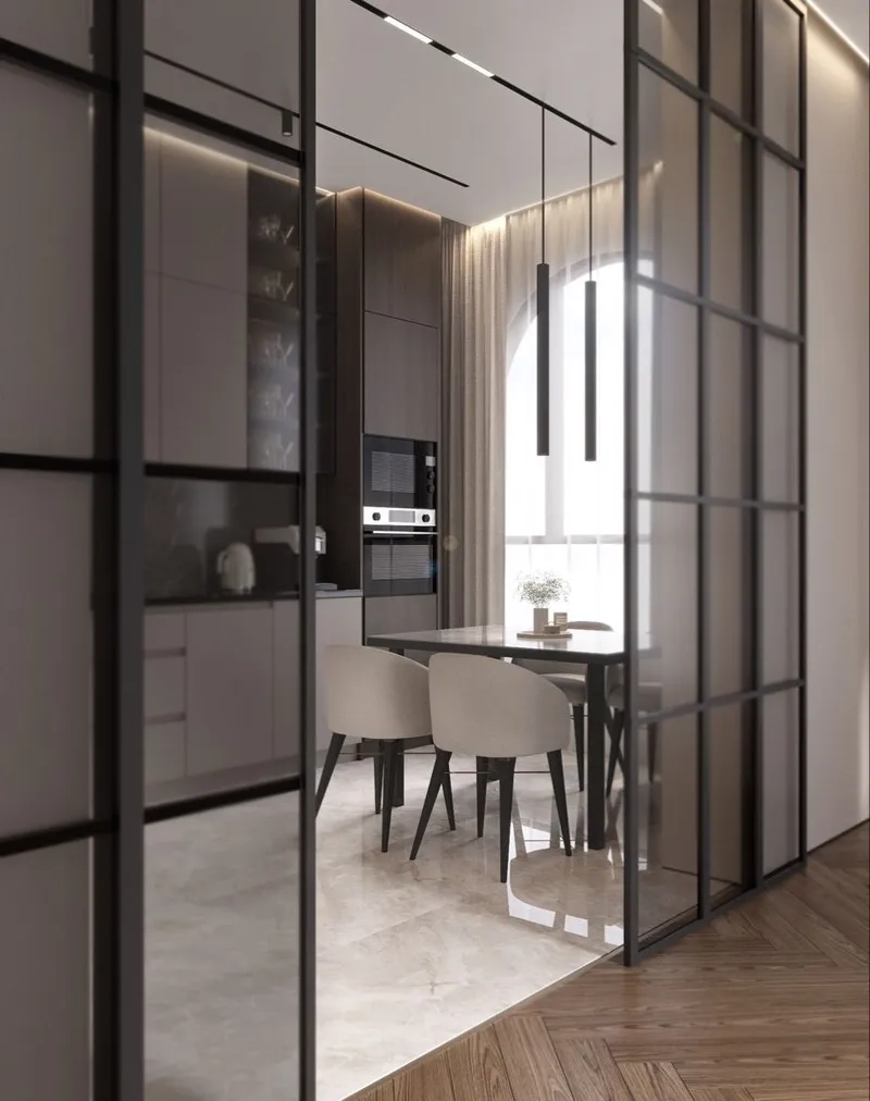 Lựa chọn tường ngăn phòng bếp