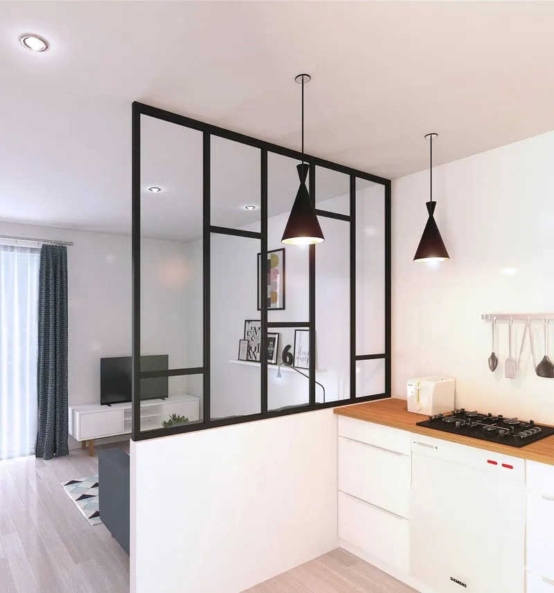 Lắp đặt tấm chắn phòng khách và bếp