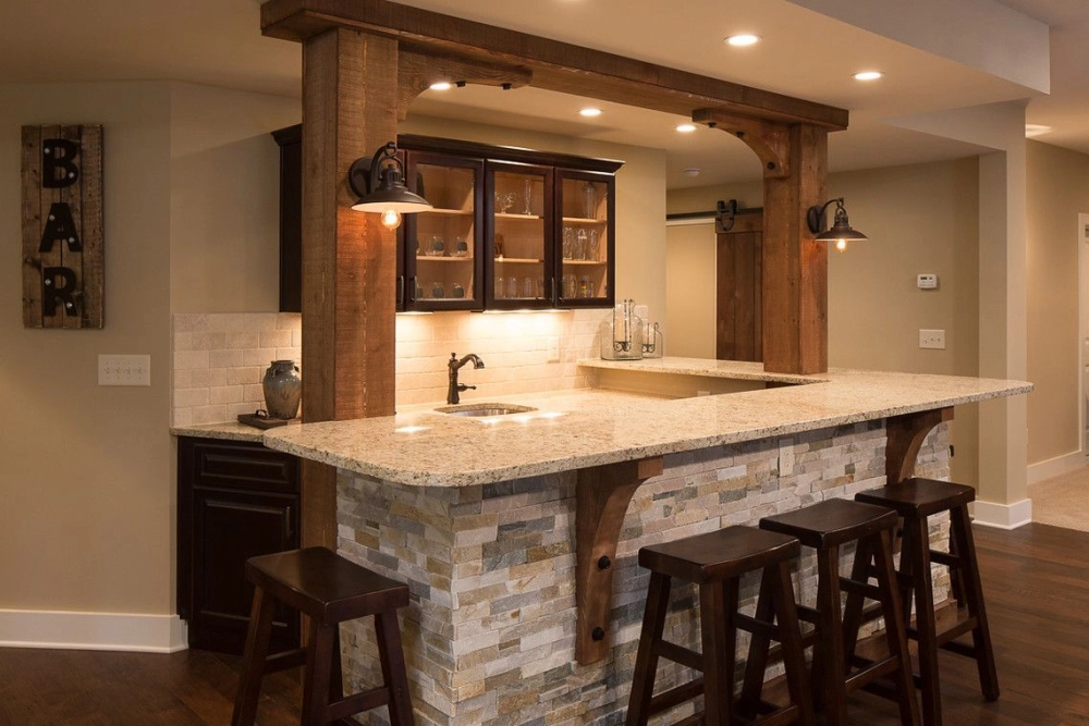 Quầy bar gạch mộc mang vẻ đẹp tự nhiên