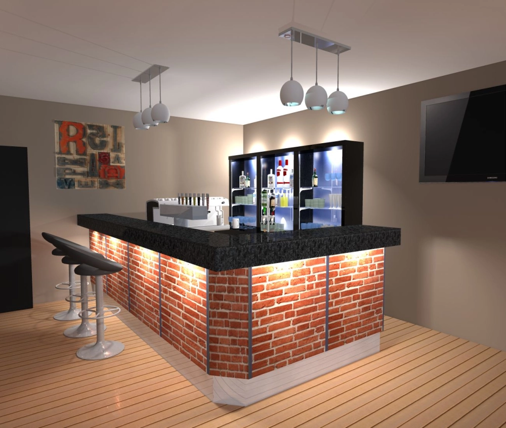 Quầy bar xây ốp gạch thẩm mỹ cao