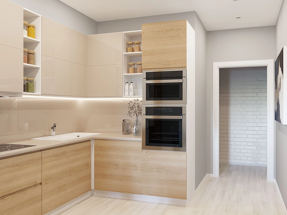 Mẫu tủ bếp màu be đẹp hài hòa mọi phong cách