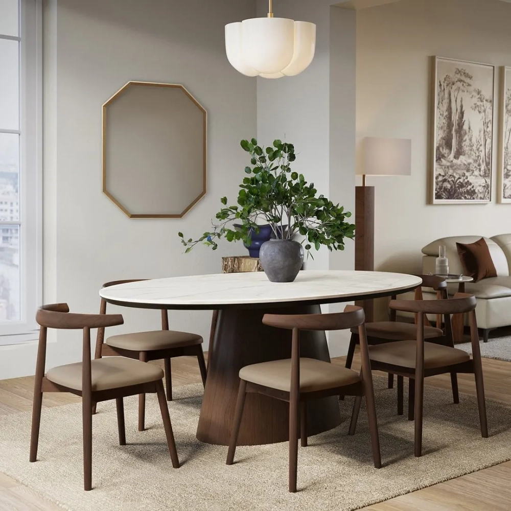 Bàn ăn mặt đá Ceramic chịu nhiệt cực tốt khi dùng lẩu