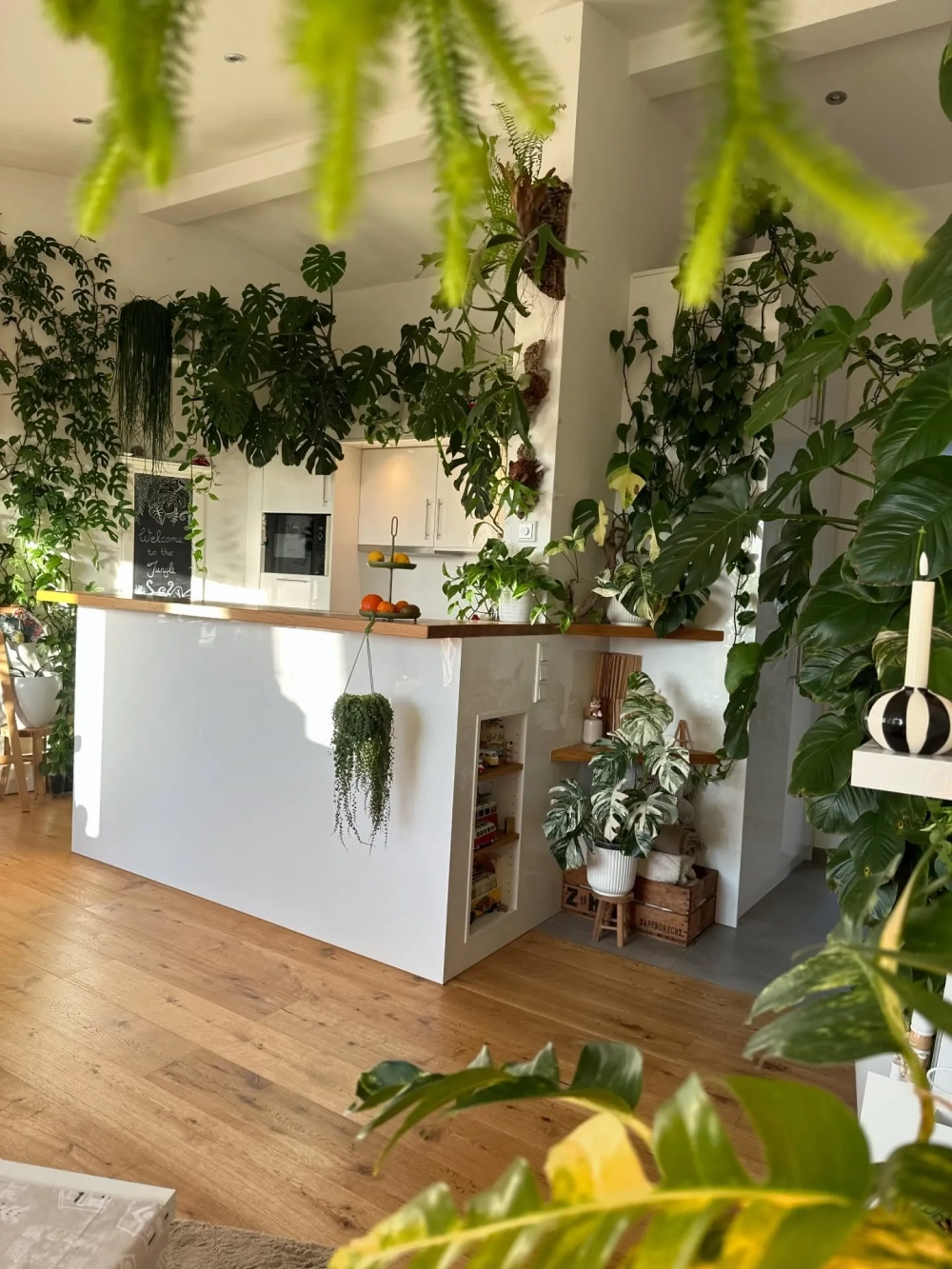 Phụ kiện decor bếp chill như rèm cửa ren trắng phong cách vintage