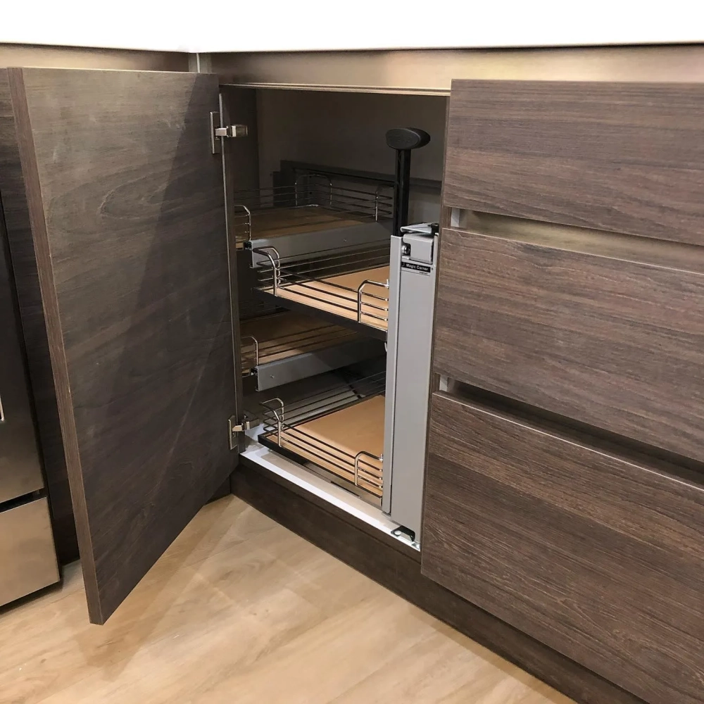 Kệ góc liên hoàn chứa xoong nồi tối ưu diện tích